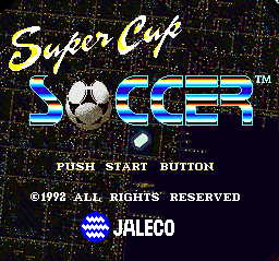 Super Cup Soccer (Japan) Title Screen